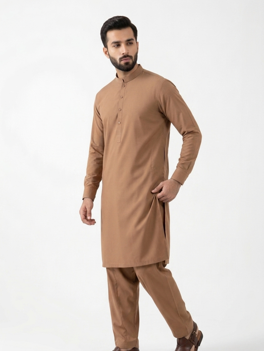 Men’s Breeze Cotton Caramel Brown Suit