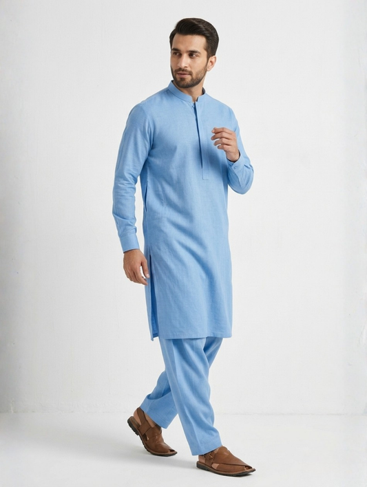 Men’s Advisor Cotton Bright Sky Blue Suit