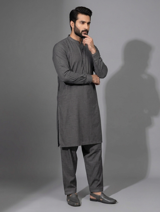 Men’s Dyed Yarn Summer Fits Graphite Grey Suit