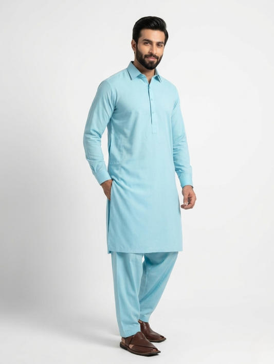 Men’s Breeze Cotton Sky Blue Suit