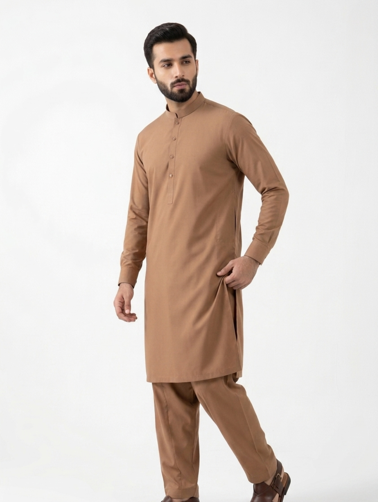 Men’s Breeze Cotton Caramel Brown Suit