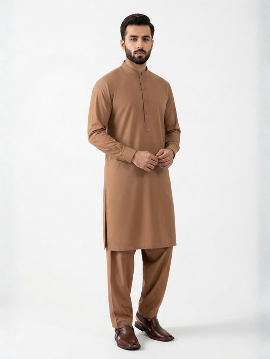 Men’s Breeze Cotton Caramel Brown Suit
