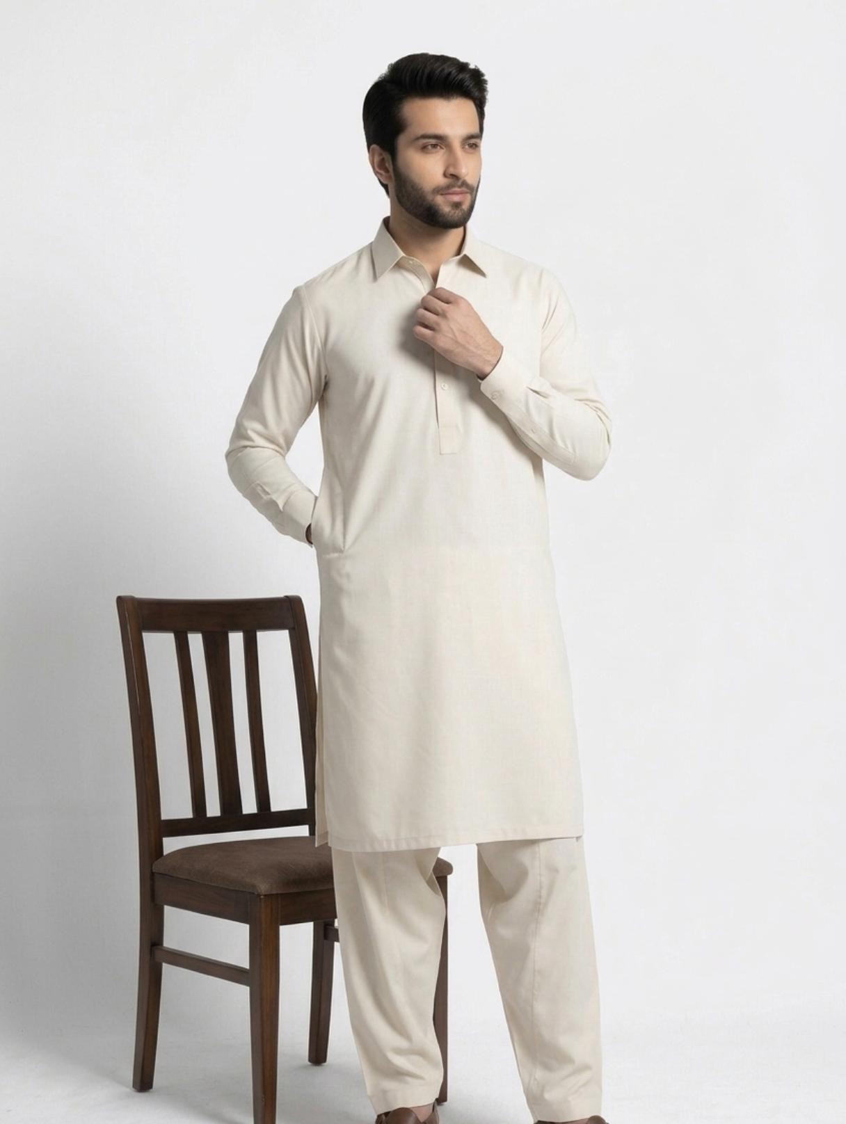 Men’s Breeze Cotton Off-White Suit
