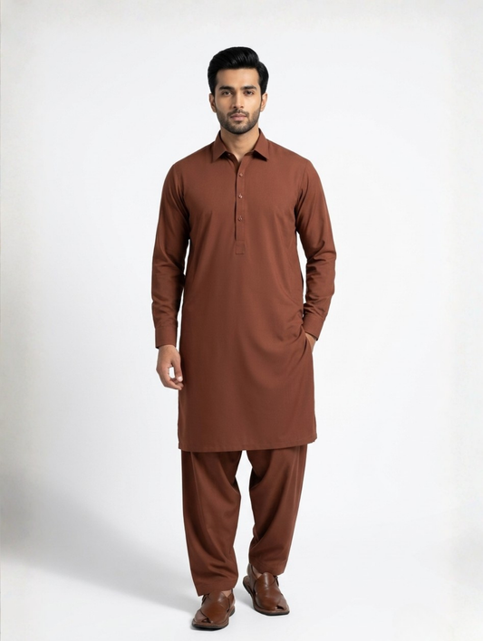 Men’s Breeze Cotton Rust Brown Suit