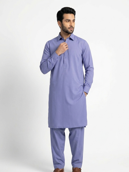 Men’s Breeze Cotton Periwinkle Blue Unstitched  Suit