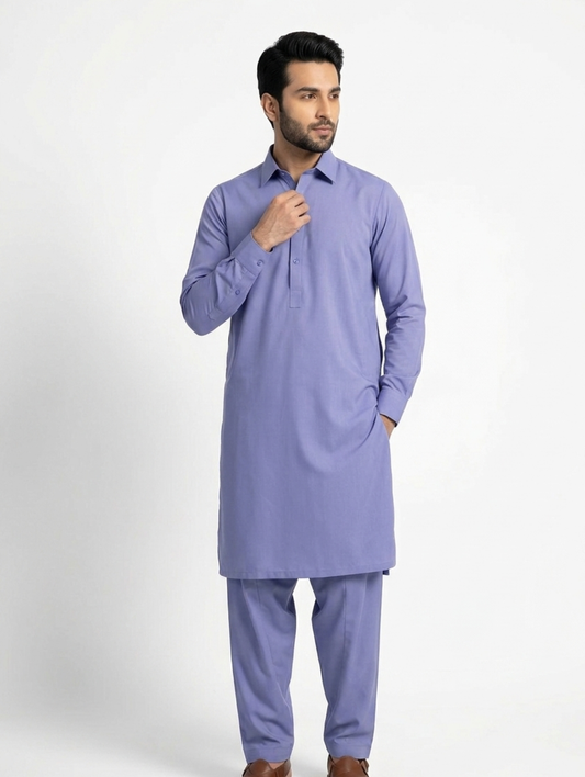 Men’s Breeze Cotton Periwinkle Blue Suit