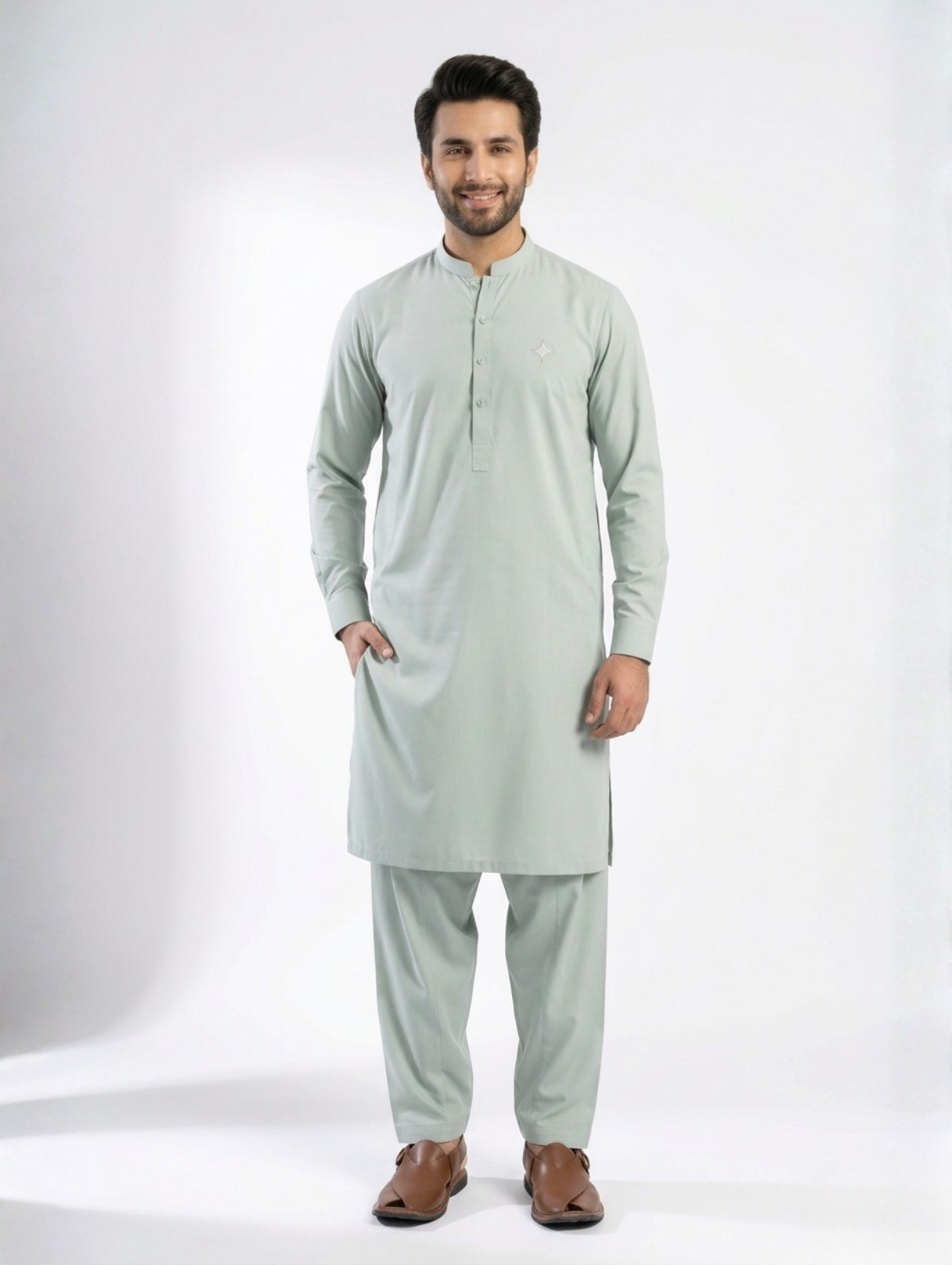 Men’s Advisor Cotton Ice Green Suit