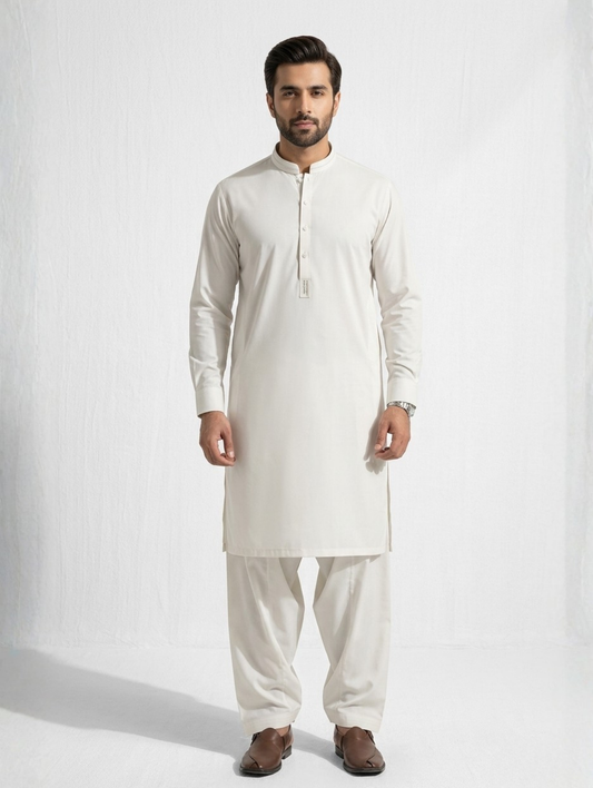 Men’s Advisor Cotton Off-White Suit