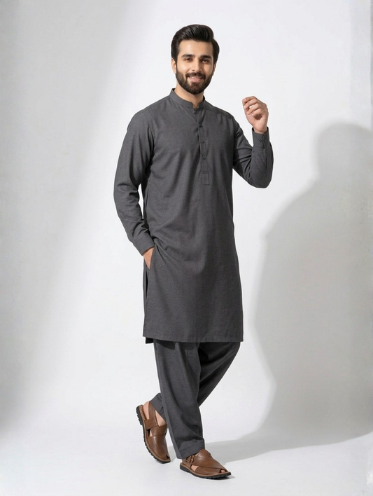 Men’s Advisor Cotton Charcoal Black Suit