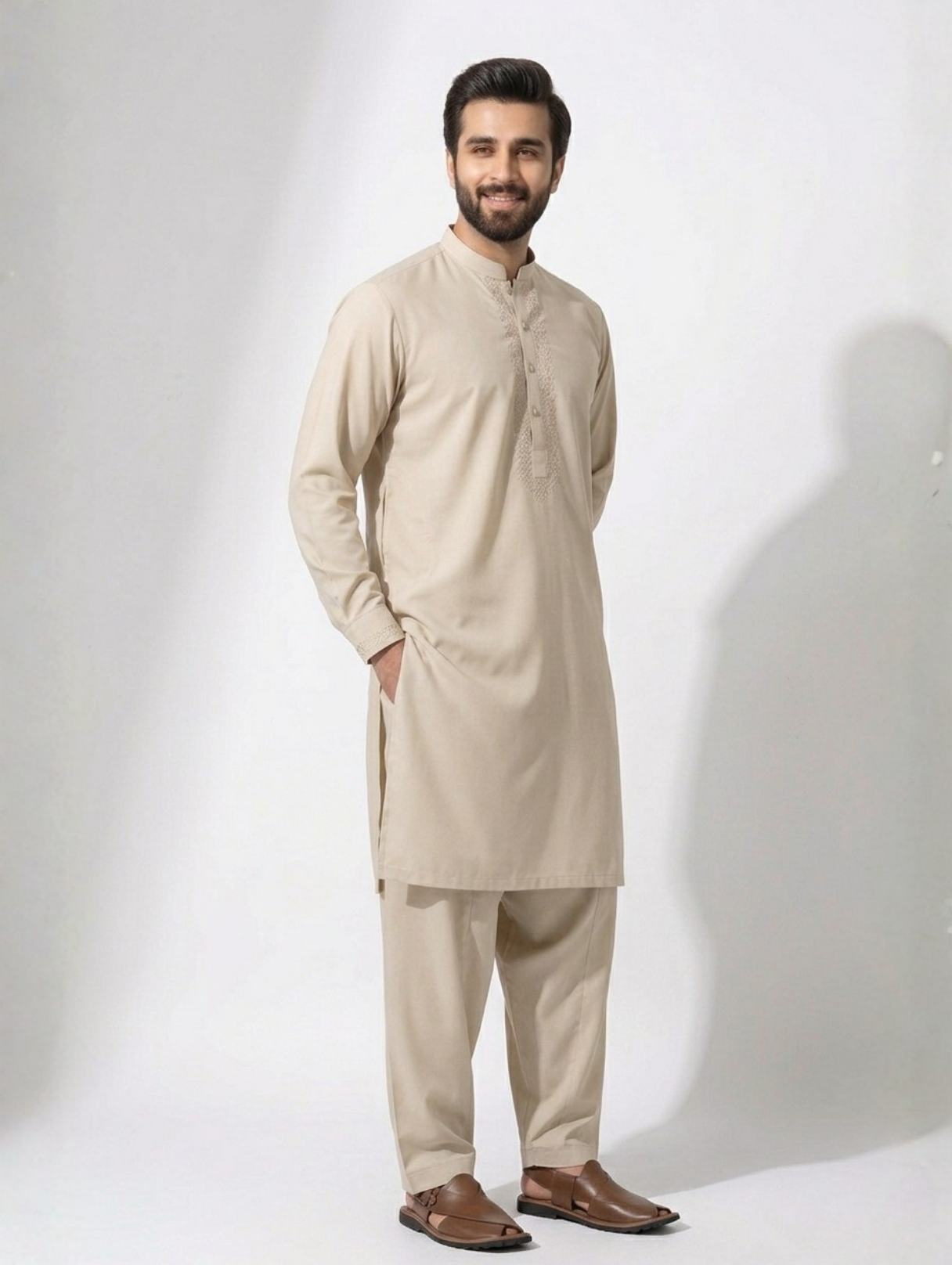 Men’s Advisor Cotton Light Cream Suit