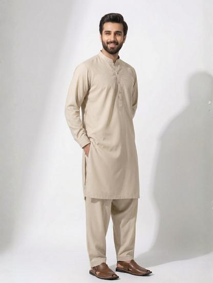 Men’s Advisor Cotton Light Cream Suit