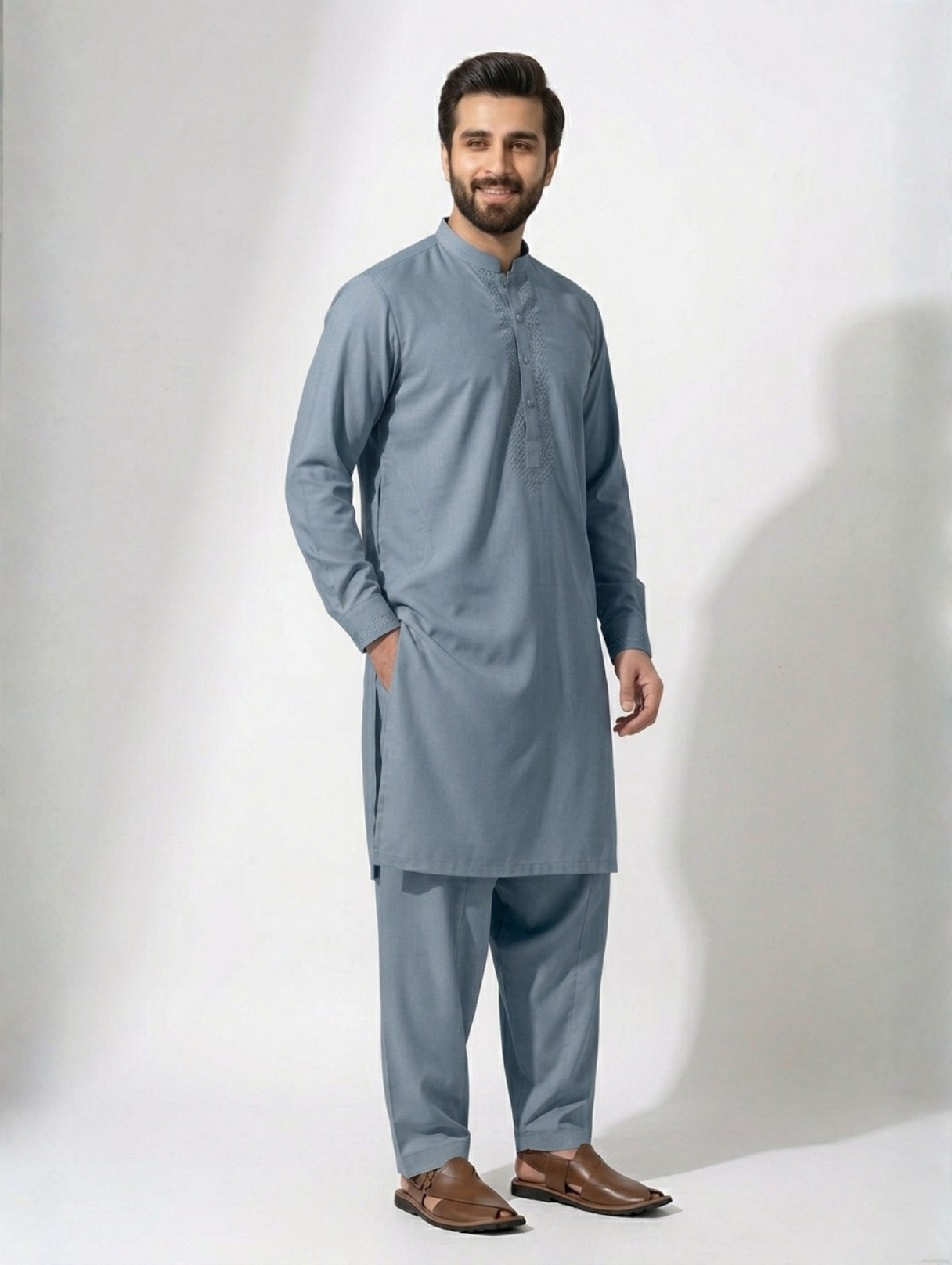 Men’s Advisor Cotton Slate Blue Suit