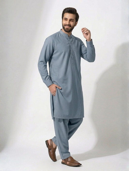 Men’s Advisor Cotton Slate Blue Suit