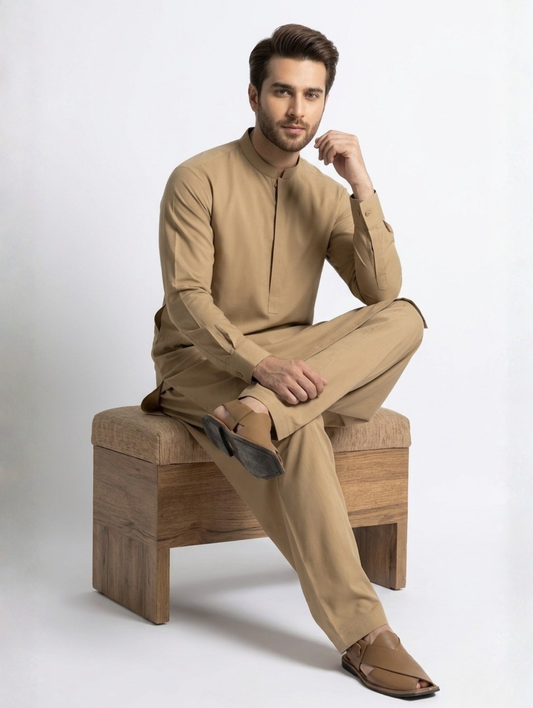 Men’s Advisor Cotton Khaki Suit