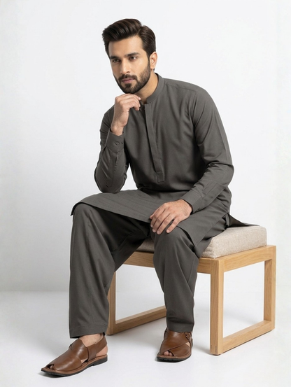 Men’s Advisor Cotton Slate Black Suit