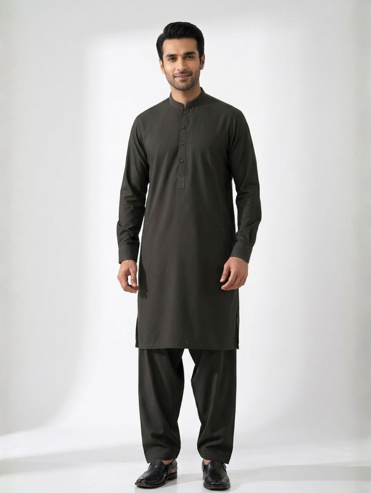 Men’s Dyed Yarn Summer Fits Charcoal Grey Suit