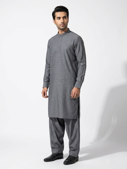 Men’s Dyed Yarn Summer Fits Slate Grey Suit