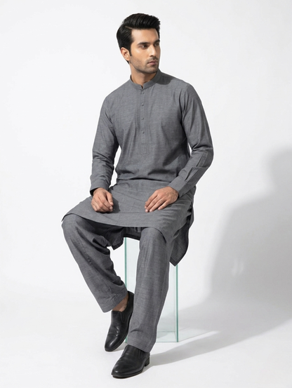 Men’s Dyed Yarn Summer Fits Slate Grey Suit