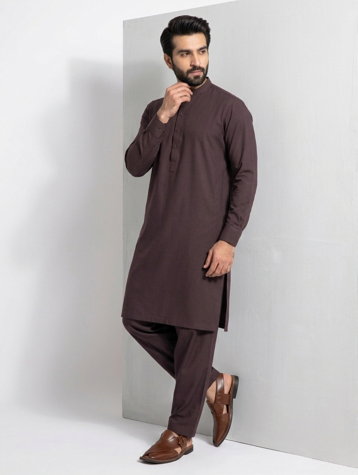 Men’s Dyed Yarn Summer Fits Deep Plum Suit