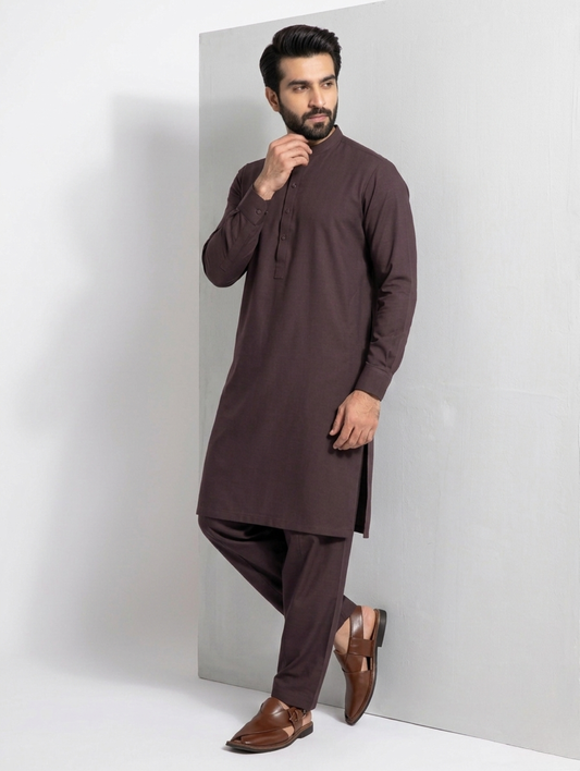 Men’s Dyed Yarn Summer Fits Deep Plum Suit
