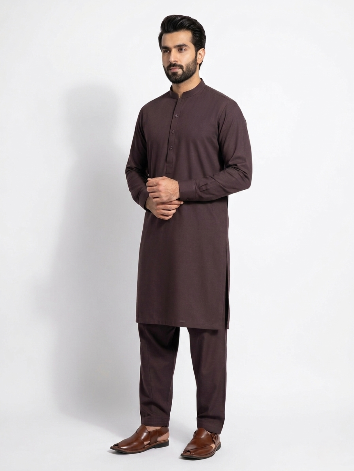 Men’s Dyed Yarn Summer Fits Deep Plum Suit