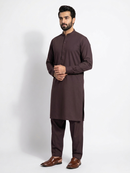 Men’s Dyed Yarn Summer Fits Deep Plum Suit