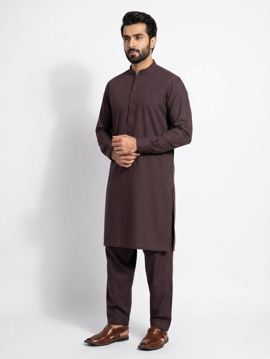 Men’s Dyed Yarn Summer Fits Deep Plum Suit