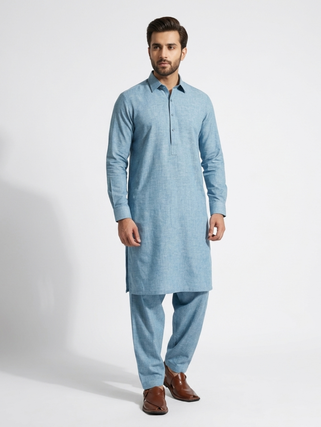Men's Unstitched Wind Cross Dyed Yarn Agnatic Suit