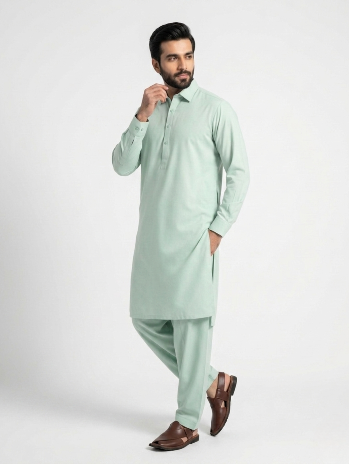 Men’s Breeze Cotton Pistachio Green Suit