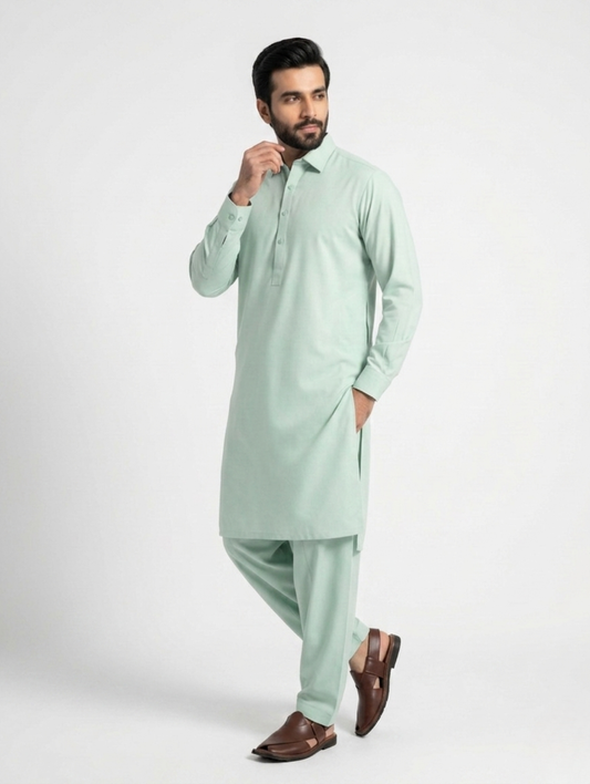 Men’s Breeze Cotton Pistachio Green Suit