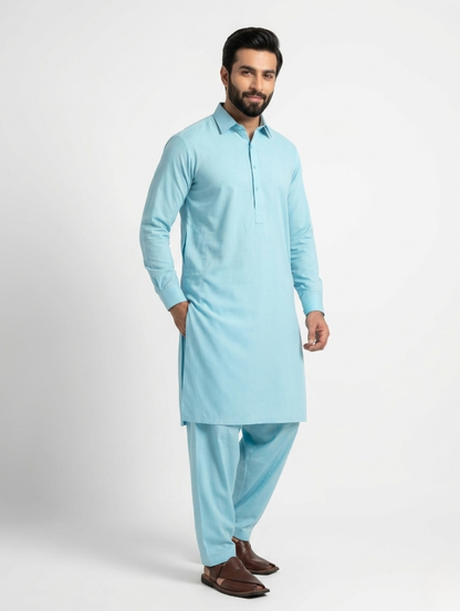 Men’s Breeze Cotton Sky Blue Suit