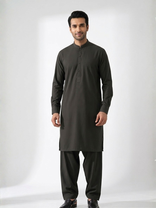 Men’s Dyed Yarn Summer Fits Charcoal Grey Suit